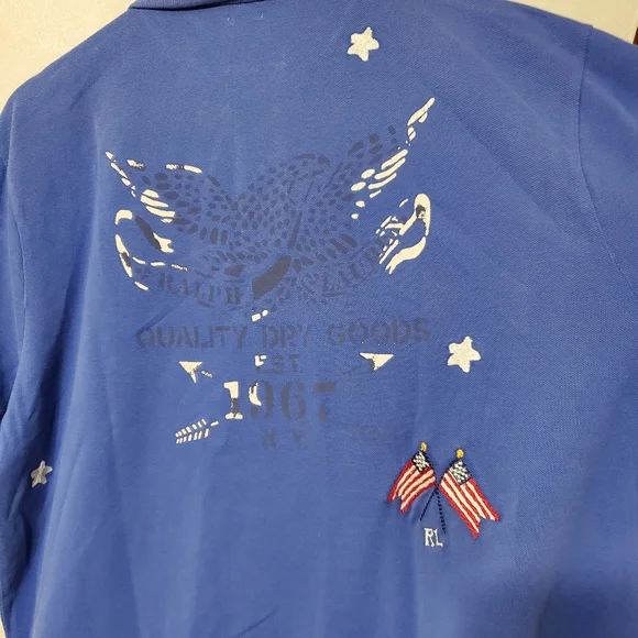 Polo ralph lauren American flag eagle stars shield embroidered shirt - Picture 10 of 16